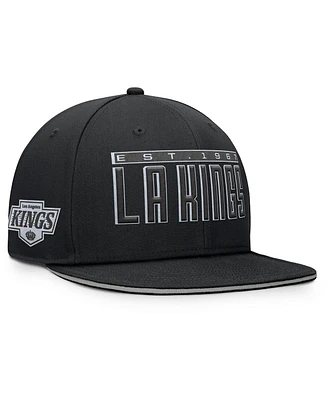 Fanatics Men's Black Los Angeles Kings Fundamental Gino Stack Snapback Hat