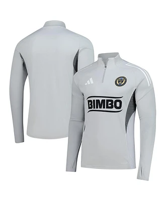 Adidas Men's Silver Philadelphia Union 2025 Quarter-Zip Long Sleeve Training Top