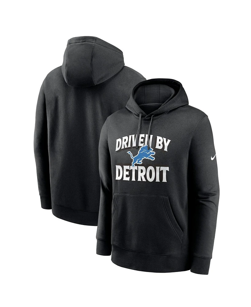 Nike Men's Black Detroit Lions Fan Iconic Club Fleece Pullover Hoodie