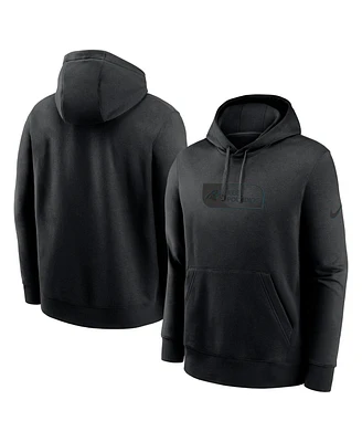 Nike Men's Black Carolina Panthers Edge French Terry Club Pullover Hoodie