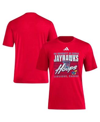 Adidas Men's Red Kansas Jayhawks Locker Swish Tri-Blend T-Shirt