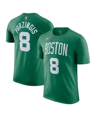 Nike Men's Kristaps Porzingis Kelly Green Boston Celtics Icon Edition Name Number T-Shirt