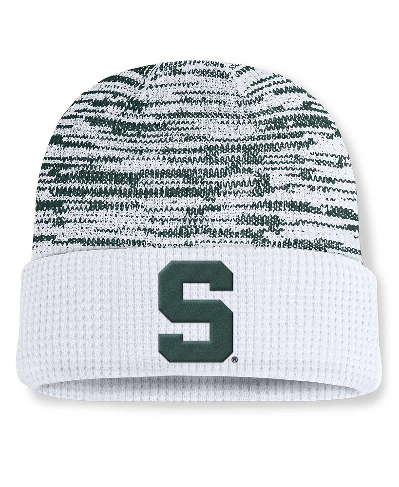 Nike Men's White/Green Michigan State Spartans Primetime Terra Cuffed Knit Hat