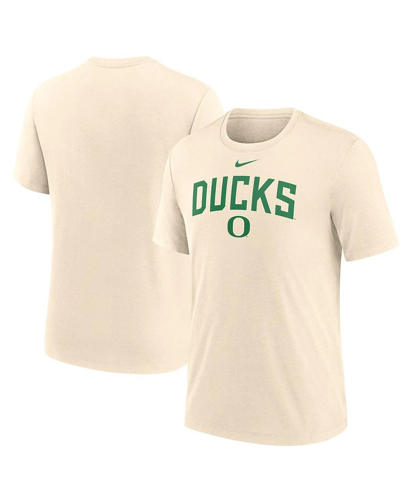 Nike Men's Cream Oregon Ducks Natural Arch Logo Tri-Blend T-Shirt