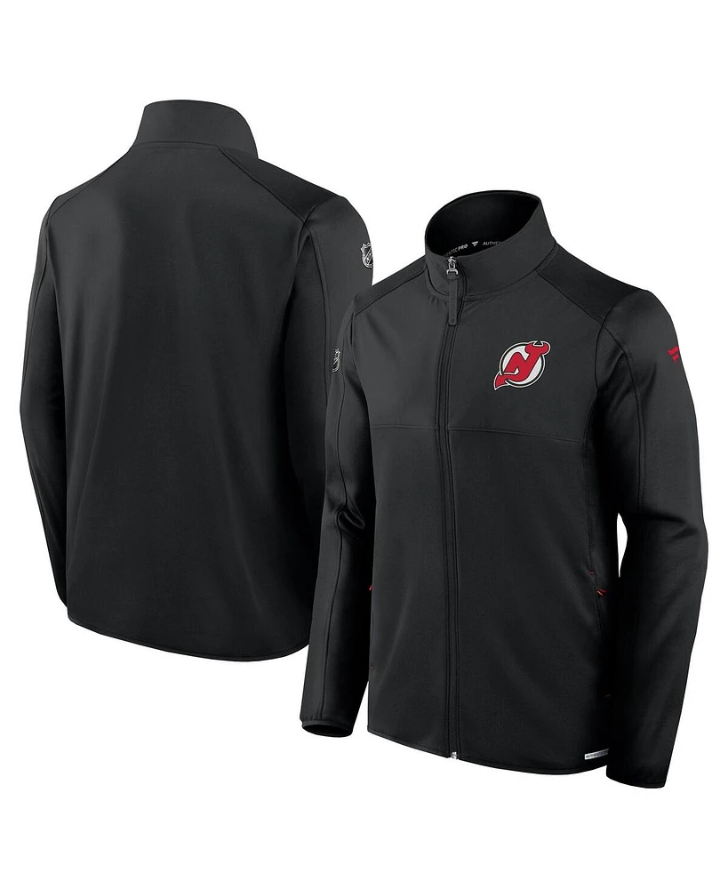 Fanatics Men's Black New Jersey Devils Authentic Pro Rink Fleece Full-Zip Jacket