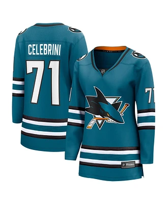 Fanatics Women's Macklin Celebrini Teal San Jose Sharks Home Breakaway Jersey