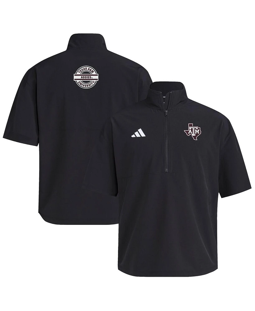 Adidas Men's Black Texas A&M Aggies 2024 Half-Zip Short Sleeve Training Jacket