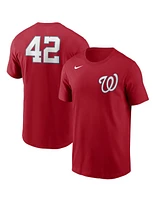 Nike Men's Red Washington Nationals Jackie Robinson Day Team 42 T-Shirt