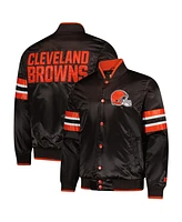 Starter Men's Brown Cleveland Browns Scout I Full-Snap Varsity Jacket