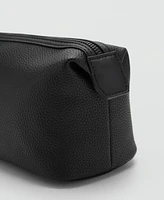 Mango Men's Contrast-Strap Pebbled Cosmetic Bag