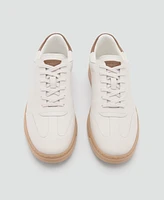 Mango Men's Contrasting Panel Leather Sneakers