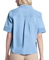 Jones New York Petite Stitched Short-Sleeve Shirt