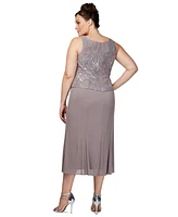 Alex Evenings Plus Sequined Chiffon Dress and Jacket