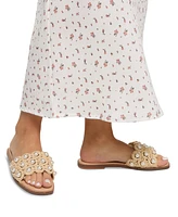 Aldo Women's Gizelle Pearl Embellished Flat Slide Sandals