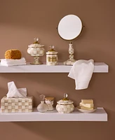 MacKenzie-Childs Mocha Check Lidded Sugar Bowl