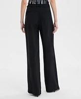 I.n.c. International Concepts Women's High-Rise Belted Wide-Leg Pants, Exclusively at Macy's