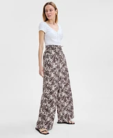I.n.c. International Concepts Women's Printed Pull-On Wide-Leg Pants, Exclusively at Macy's