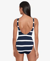 Lauren Ralph Women's Striped One-Piece Swimsuit