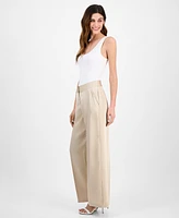 Tahari Asl Women's Satin Mid-Rise Wide-Leg Pants