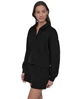 Dkny Sport Varsity Embroidered Logo Johnny Collar Top