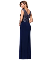 Xscape Women's Embellished V-Neck Sleeveless Gown