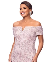 Xscape Women's Off-The-Shoulder Soutache Lace Gown