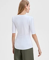 I.n.c. International Concepts Women's Elbow Puff-Sleeve Top, Exclusively at Macy's