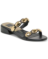 Dolce Vita Women's Fresco Embellished Double Band Slide Low Block Heel Dress Sandals