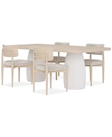 Lunare 5-Pc. Dining Set (Rectangular Table & 4 Curved Chairs)