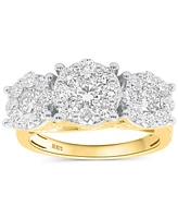 Forever Grown Diamonds Lab-Grown Diamond Three Stone Ring (2 ct. t.w.) Sterling Silver or 14K Gold-Plated