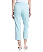 Jones New York Women's Linen-Blend Pull-On Cropped Pants