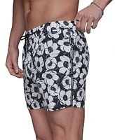 Karl Lagerfeld Paris Men's Regular-Fit Quick-Dry Floral 5" Swim Trunks