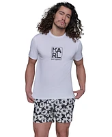 Karl Lagerfeld Paris Men's Regular-Fit Logo Graphic Rash Guard