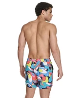 Calvin Klein Men's Core Euro Regular-Fit Quick-Dry 5" Swim Trunks with Compression Short Liner