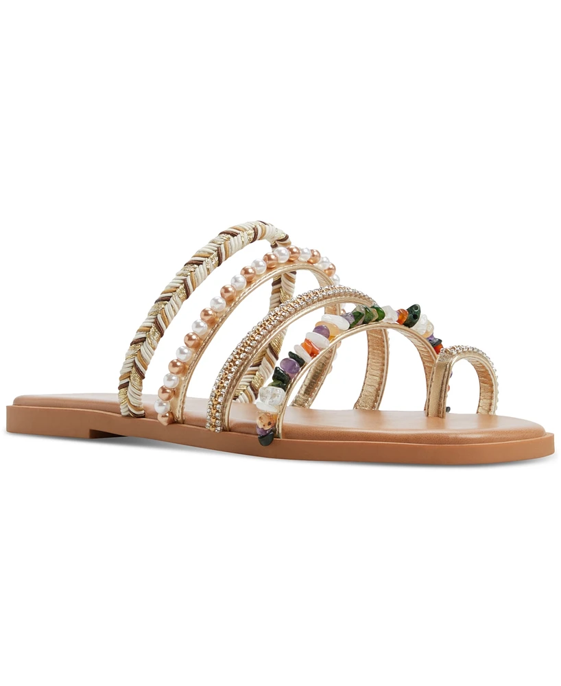 Aldo Women's Lindya Embellished Strappy Toe-Loop Flat Sandals