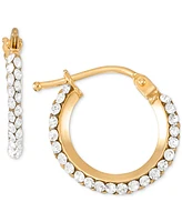 Crystal Hoop Earrings in 10k Yellow Gold