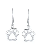 Bling Jewelry Best Friend Pet Lover Dangle Earrings with Dog Paw Print Sterling Silver Hooks