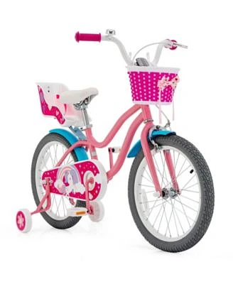 Kids Bicycle with Training Wheels Basket for Boys Girls Age 3-9 Years