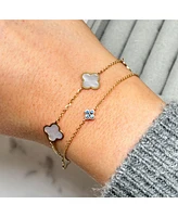 The Lovery Blue Sapphire Single Clover Bracelet 14K Gold