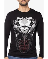 Men's Geometric Skull Rhinestone Graphic Long Sleeves T-Shirts