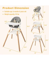 Gouun 6-in-1 Baby High Chair with Removable Dishwasher and Safe Tray