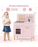 Kids Kitchen Playset with Cooking Accessories & Storage Interactive Toy for Toddlers
