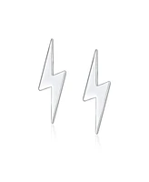 Bling Jewelry Tiny Geometric Lightning Bolt Stud Earrings in Sterling Silver