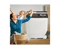 26 lbs Portable Semi-automatic Washing Machine with Built-in Drain Pump