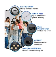 Pyle Portable Cd Player Boombox with Am/Fm Stereo and Bluetooth