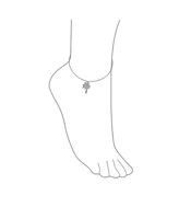 Bling Jewelry Nautical Palm Tree Anklet Ankle Bracelet with Cz in Sterling Silver