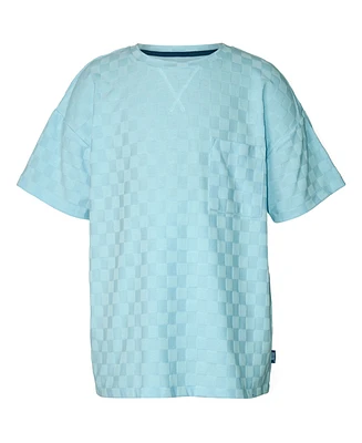 Univibe Big Boys Millwall Jacquard Checker Crew T-Shirt