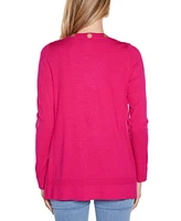 Belldini Women's Rhinestone Grommet Open-Front Cardigan Sweater