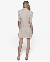 Karl Lagerfeld Paris Women's Lurex Elbow-Sleeve Peak-Lapel Jacket
