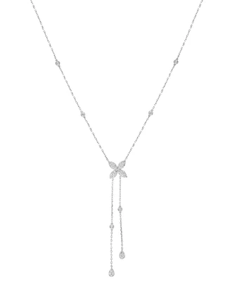 Effy Diamond Flower 18" Lariat Necklace (3/4 ct. t.w.) in 14k White Gold